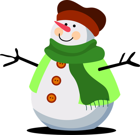 Joyful Holiday Snowman  Illustration