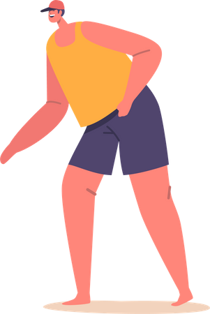 Joyful Man in vibrant Summer attire  Illustration