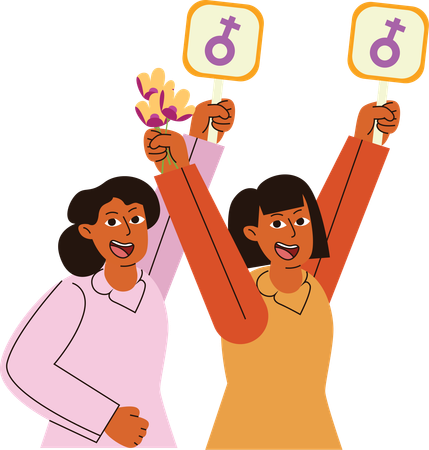 Joyful March, Women’s Day Celebration  Illustration