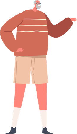 Joyful Senior Male character With A Warm Smile  Illustration