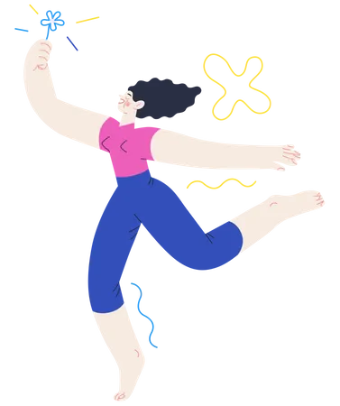 Joyful woman  Illustration