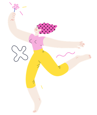 Joyful woman  Illustration