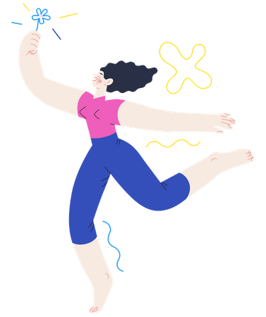 Joyful woman  Illustration