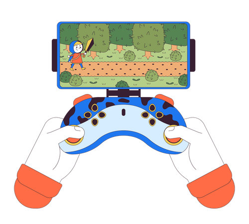 Manette de jeu sur téléphone portable  Illustration