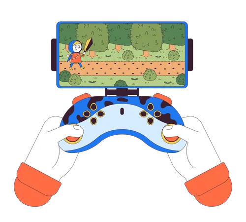 Manette de jeu sur téléphone portable  Illustration