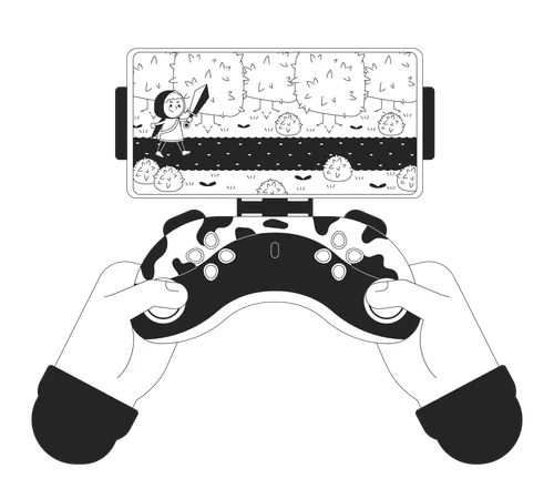 Manette de jeu sur téléphone portable  Illustration