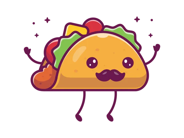 Jubelnder Taco  Illustration