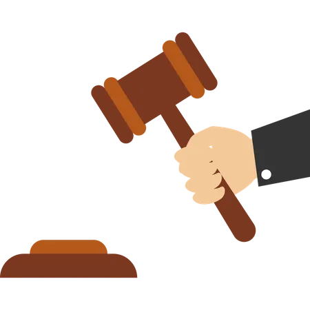 Judge Wooden Hammer For Auction Judgment Trial Wooden Ceremonial Hammer Of The Chairman To Pass Sentence And Bill Vector Illustration Illustration