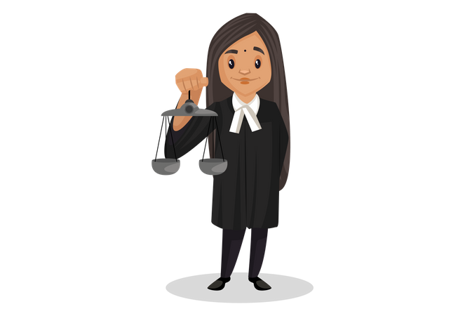 Judge holding weighting tool  Illustration