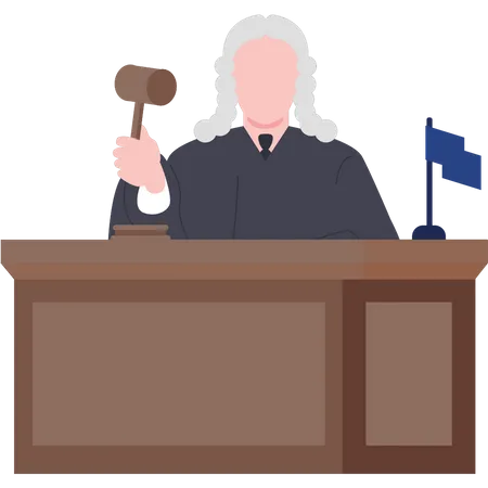 Judge is giving his decision  Illustration