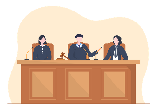 Judges in court Illustration