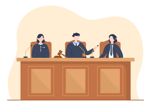 Judges in court Illustration