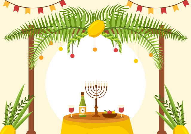 Jüdischer Feiertag Sukkot  Illustration