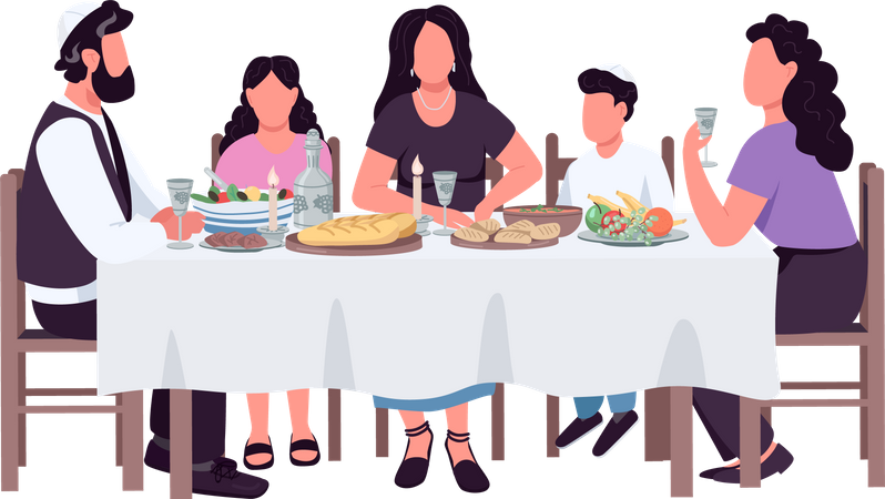 Jüdisches Familienessen  Illustration