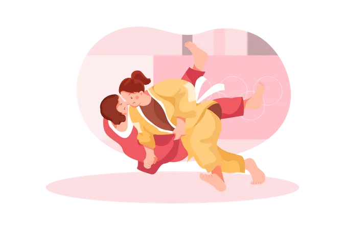 Combat de judo  Illustration