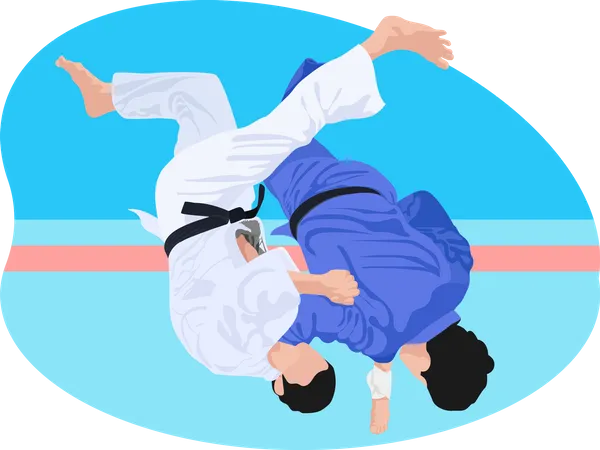 Combat de judo  Illustration