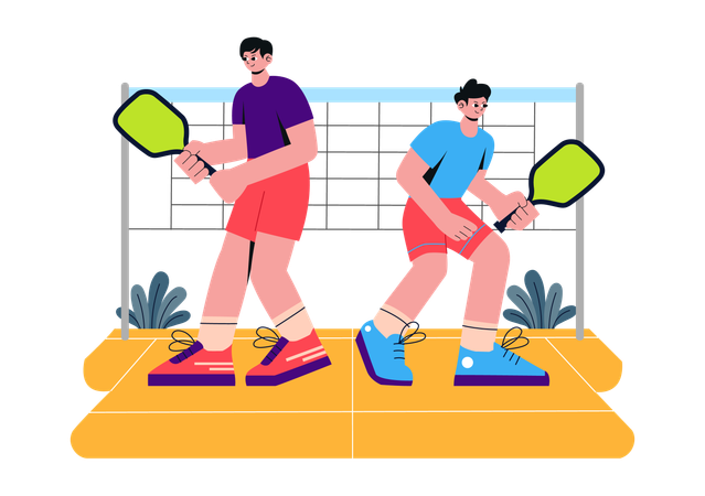 Deporte del juego Pickleball  Ilustración