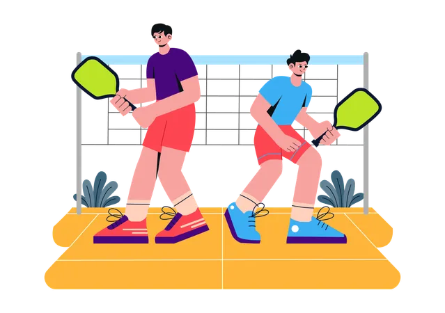 Deporte del juego Pickleball  Ilustración