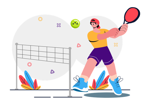 Deporte del juego Pickleball  Ilustración