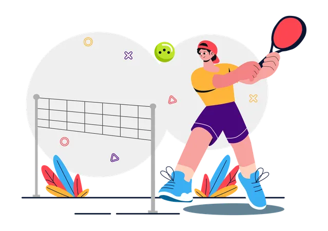 Deporte del juego Pickleball  Ilustración