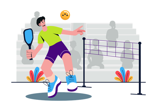 Deporte del juego Pickleball  Ilustración