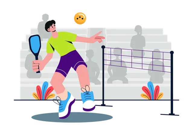 Deporte del juego Pickleball  Ilustración