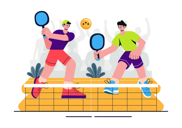 Deporte del juego Pickleball  Ilustración