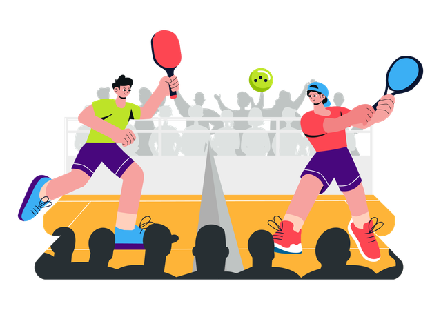 Deporte del juego Pickleball  Ilustración