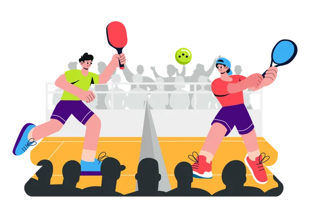 Deporte del juego Pickleball  Ilustración