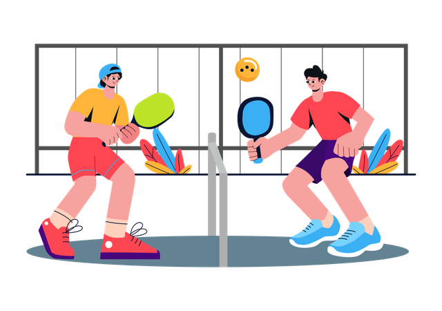 Deporte del juego Pickleball  Ilustración