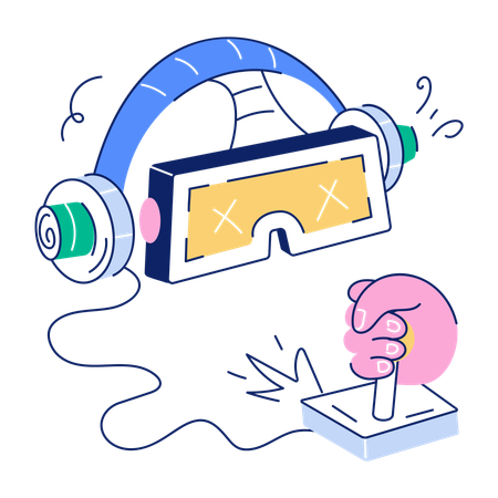Juegos de realidad virtual  Ilustración