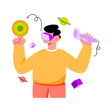 Juegos de realidad virtual  Ilustración