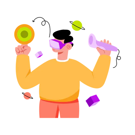 Juegos de realidad virtual  Ilustración