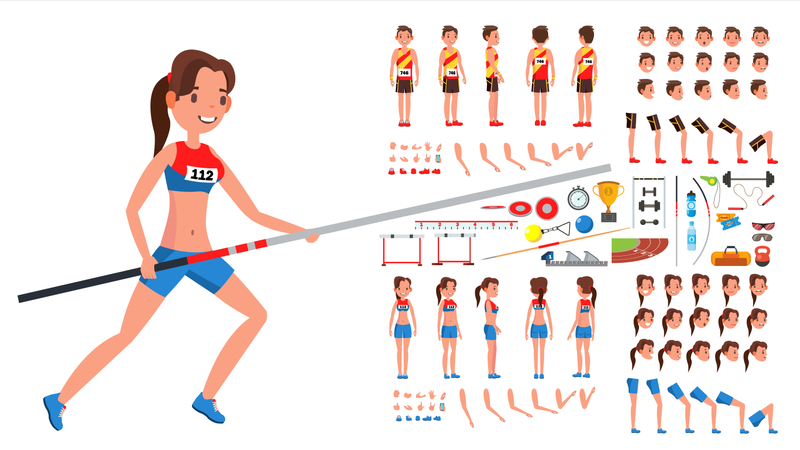 Jugador de atletismo masculino  Ilustración