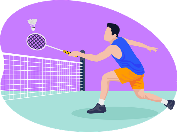 Jugador de bádminton masculino  Ilustración