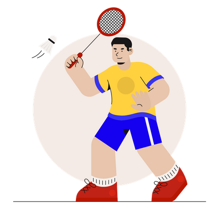 Jugador de bádminton masculino  Ilustración