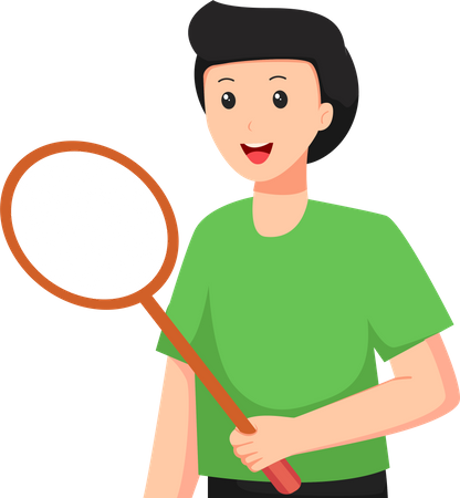 Jugador de bádminton masculino  Ilustración