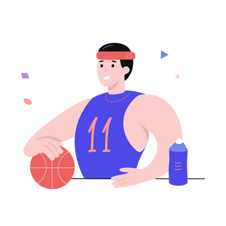 Jugador de baloncesto en forma  Ilustración