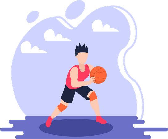 Jugador de baloncesto masculino  Ilustración