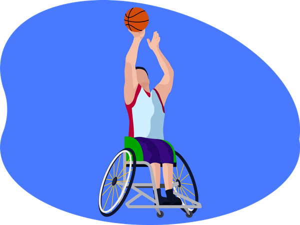 Jugador de baloncesto paralímpico  Ilustración