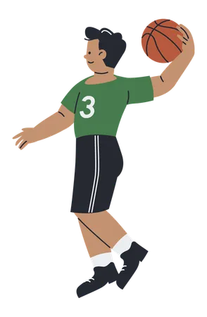 Jugador de baloncesto preparándose para lanzar  Ilustración