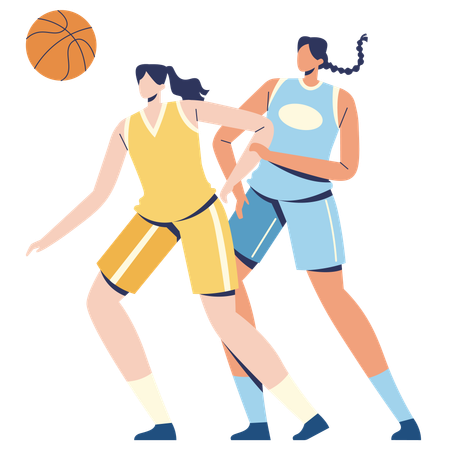 Jugador de baloncesto Re-bote de baloncesto  Ilustración