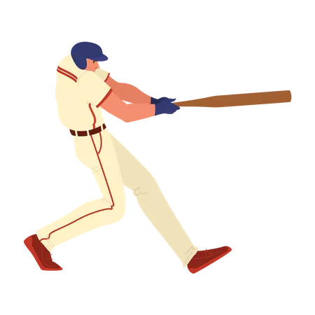 Jugador de béisbol con bate  Ilustración