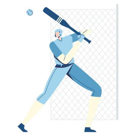 Jugador de béisbol jugando béisbol  Ilustración