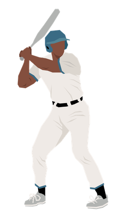 Jugador de béisbol jugando béisbol  Ilustración