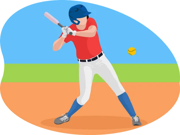 Jugador de béisbol masculino  Ilustración