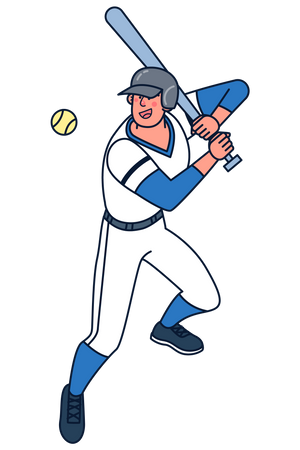 Jugador de béisbol masculino  Ilustración