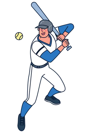 Jugador de béisbol masculino  Ilustración