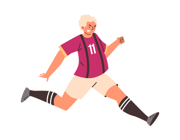 Jugador de fútbol enojado corriendo  Ilustración