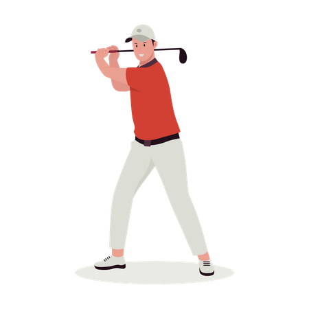 Jugador de golf masculino  Ilustración